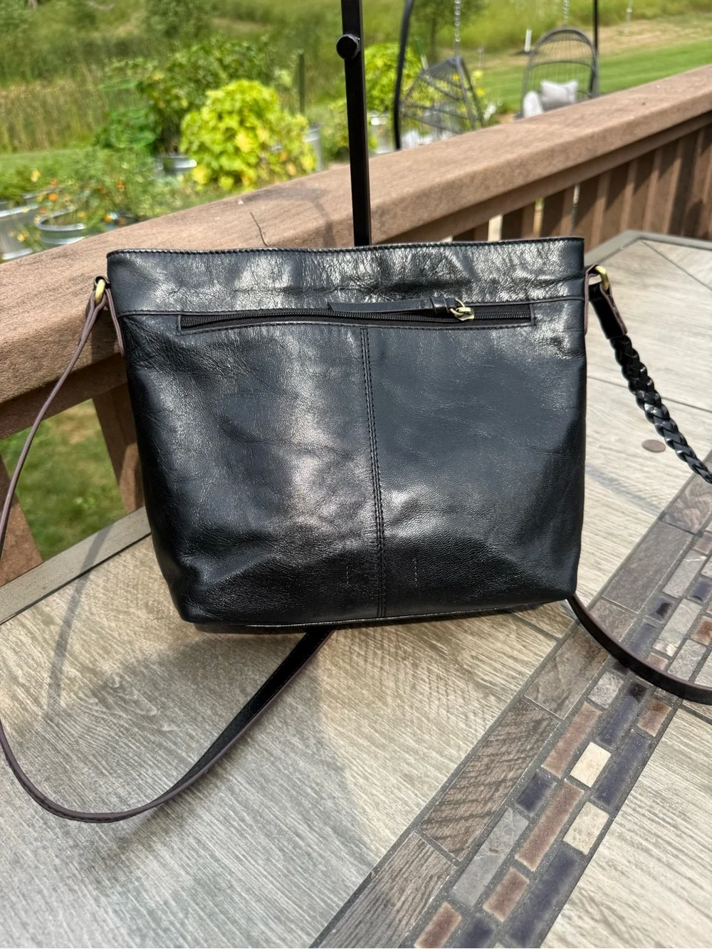 EUC Vintage Lodis Black polished leather equestrian-inspired strap detailing Bag